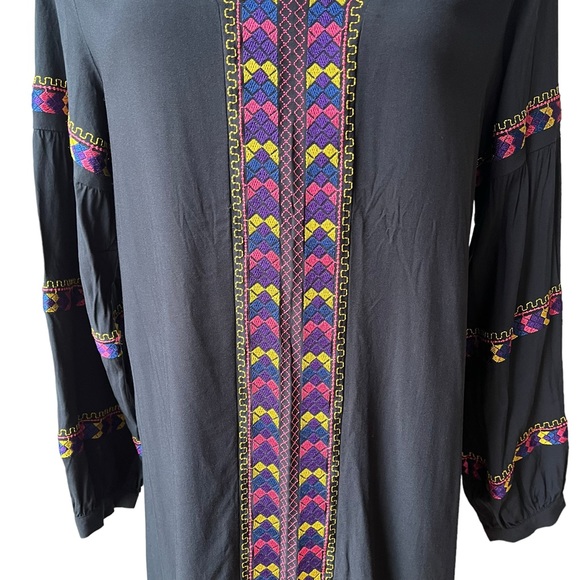 Wrangler Retro Embroidered Western Rodeo Cowgirl Long Sleeve Dress, Sz L - Picture 11 of 14